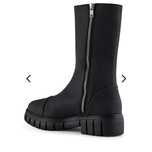 SHOE THE BEARREBEL HIGH SHAFT LEATHER BOOTS - MATTE BLACK size 8 - Picture 2 of 14